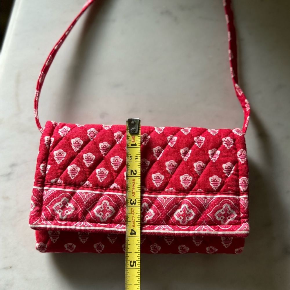 New small Red Vera Bradly crossbody trifold purse